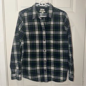 LL Bean Womens Women's Scotch Plaid Flannel Relaxed Fit Shirt Size Medium